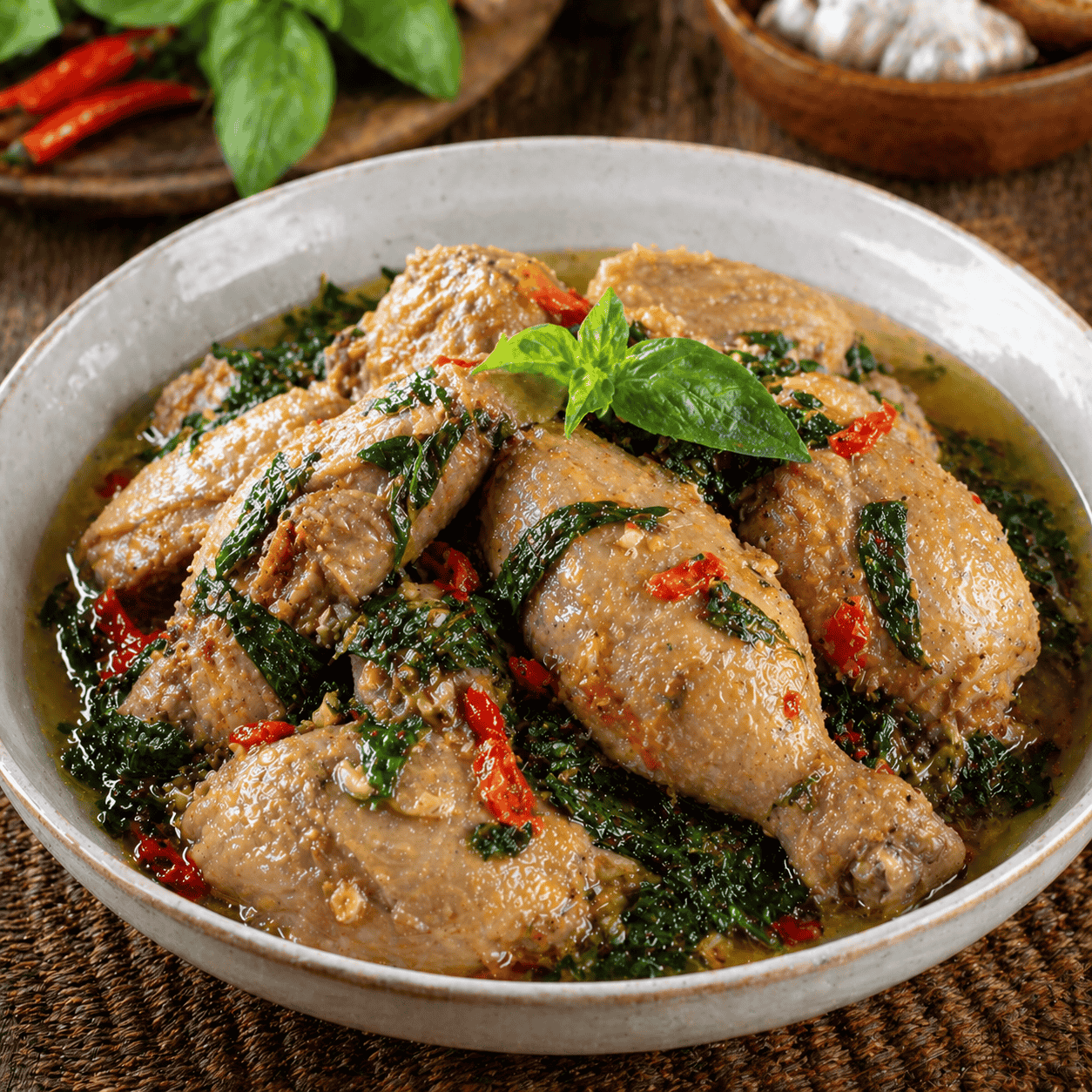 Ayam Tim Kemangi 1 Ekor dengan lalap dan sambal